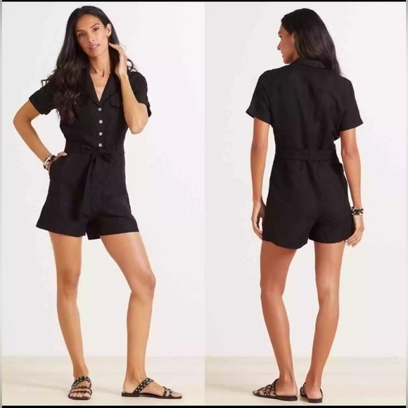 Rails Georgie Black Button-Up Romper Size 2Xl - Picture 1 of 7